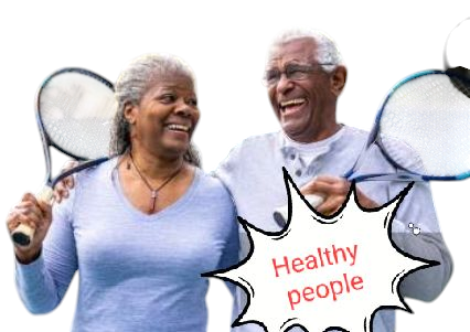 Image of healthy people taking coconut apple